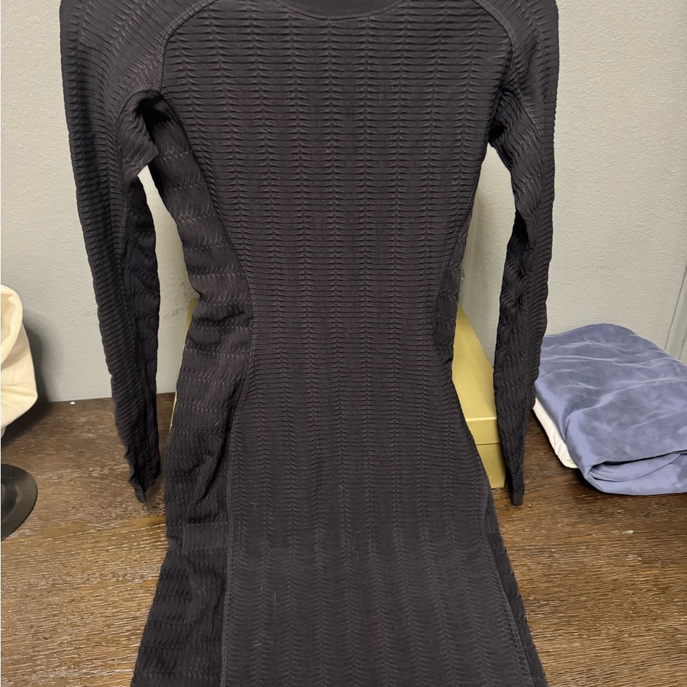 Rag & Bone Textured Black Long Sleeve Dress